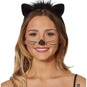 ☀️4/$15☀️Spirit Halloween Black Cat Sequin Ears & Fur Headband Costume Accessory